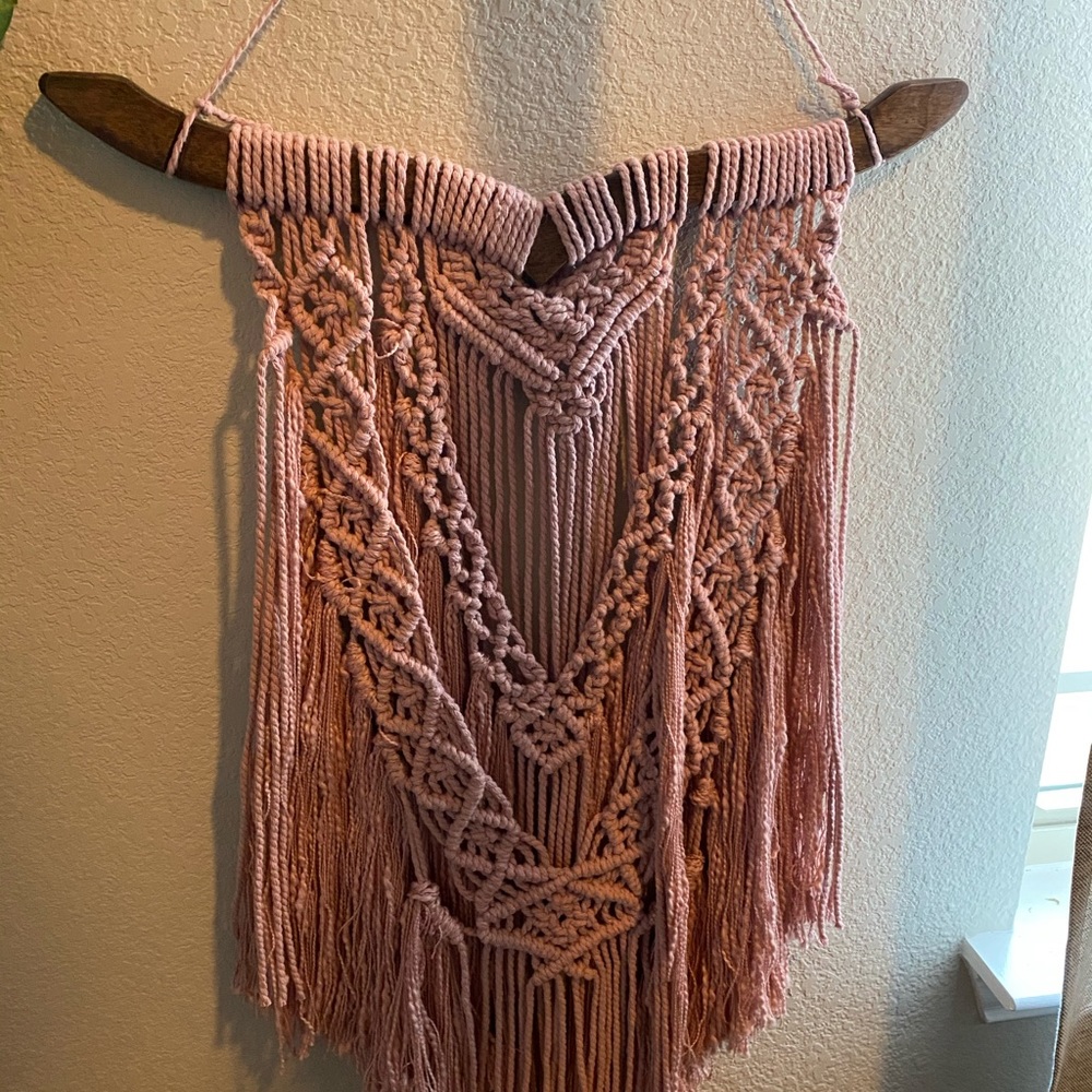 Blush colored Macrame wall hanging